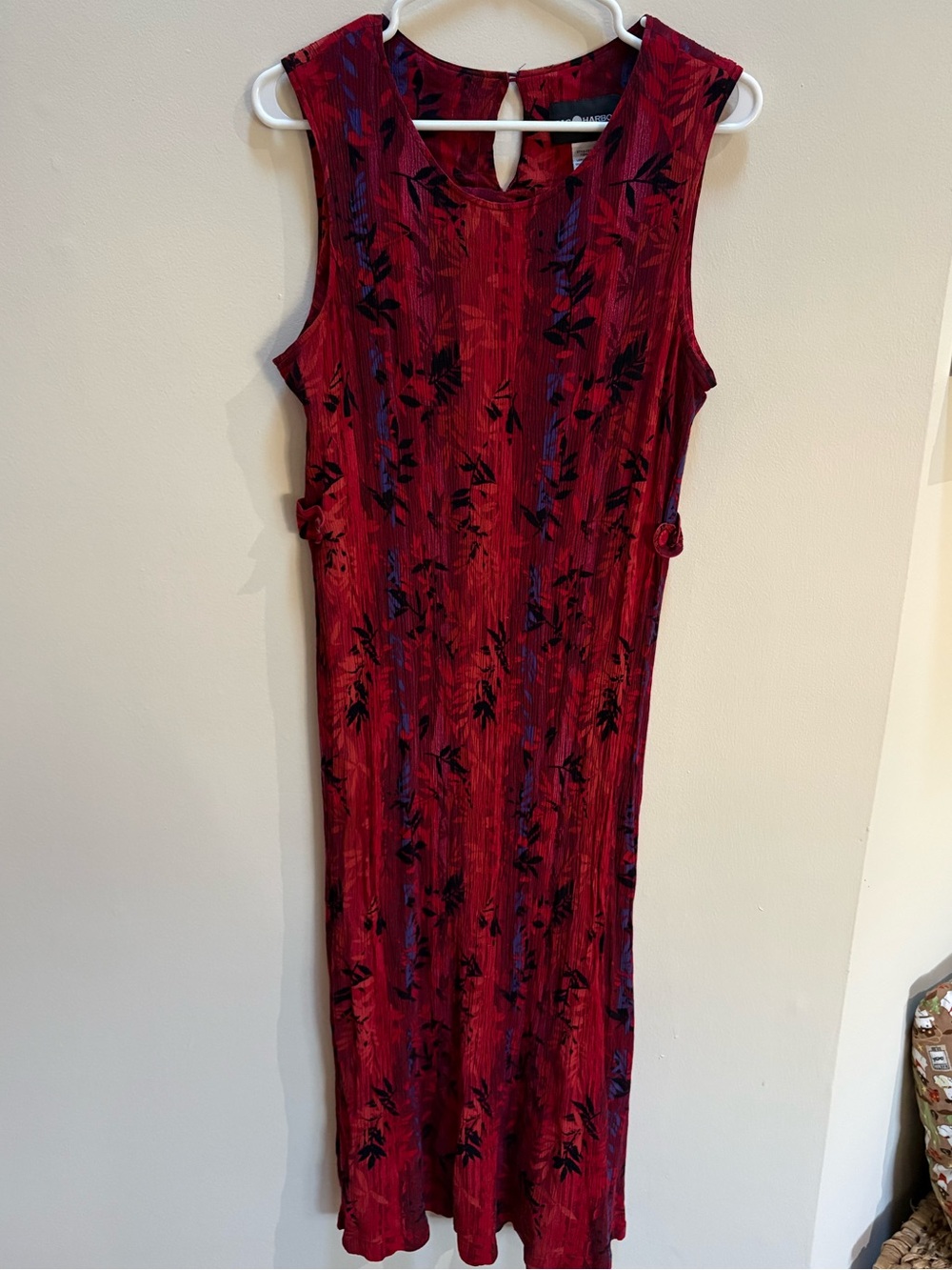 Sag Harbor Red Floral Sleeveless Maxi Dress
